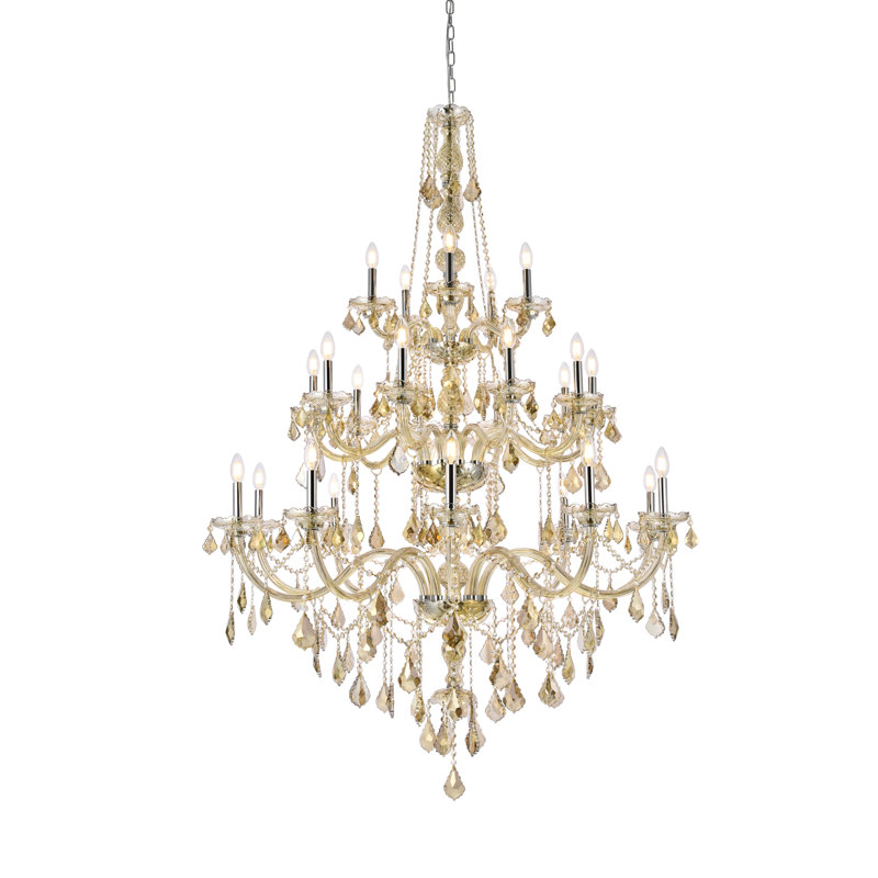 Lustre classique / traditionnel à lumières de style bougie Lincolndale, Coupe royale, Chrome, 25