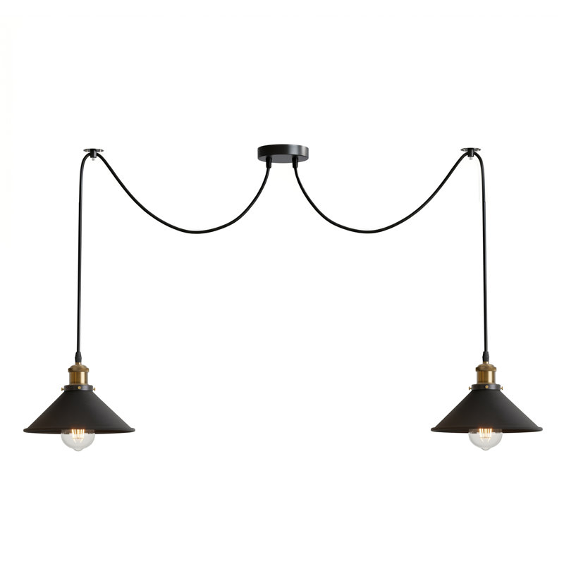 Lofton 2 - Light Gold Cluster Pendant, Black