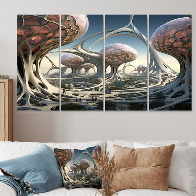 «Architectural Dreamscape», art mural 4 pièces
