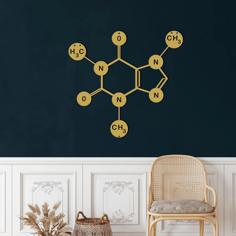 Alleyah Handmade Modern Wall Decor on Metal, Gold, 60cm H x 45cm W x 2 cm D