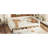 Full Size Upholstered Platform Bed with USB and 2 Drawers, Beige