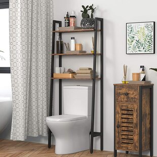 Over The Toilet Storage Cabinet with 3-Tier Adjustable Shelf, Carbon Steel  Over Toilet Bathroom Organizer Rack with 3 Hooks, Space-Saving for Bathroom/ Restroom/Laundry (3, Black, Large)