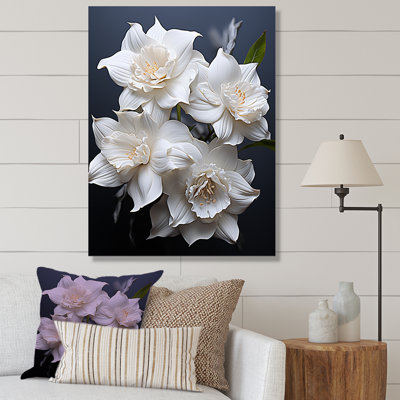 Jonquilles blanches sur toile