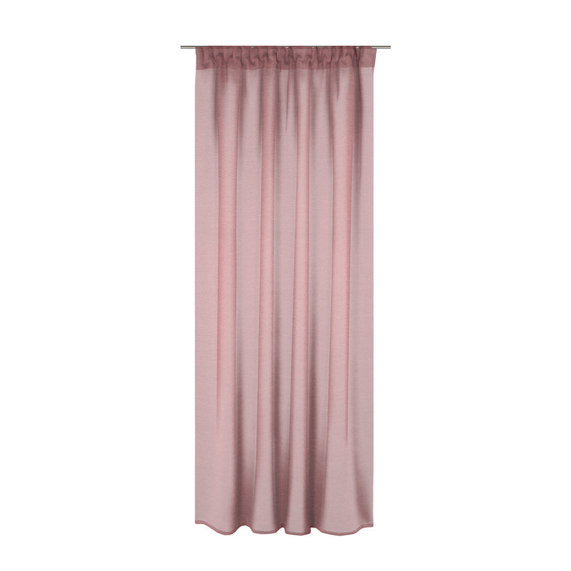 Peck Slot Top Semi Sheer Single Curtain, Red