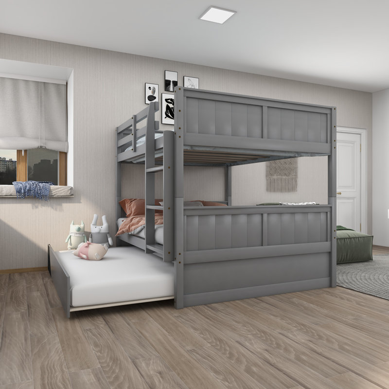59.9" Bed Frame, Gray