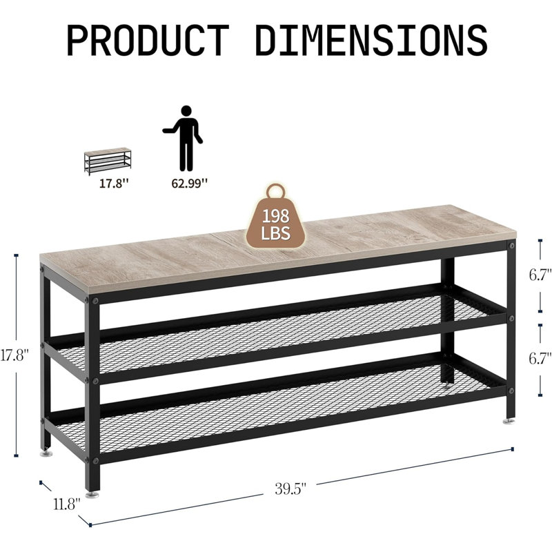 10 Pair Shoe Storage Bench
