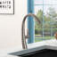 Robinet de cuisine avec douchette extractible, nickel brossé