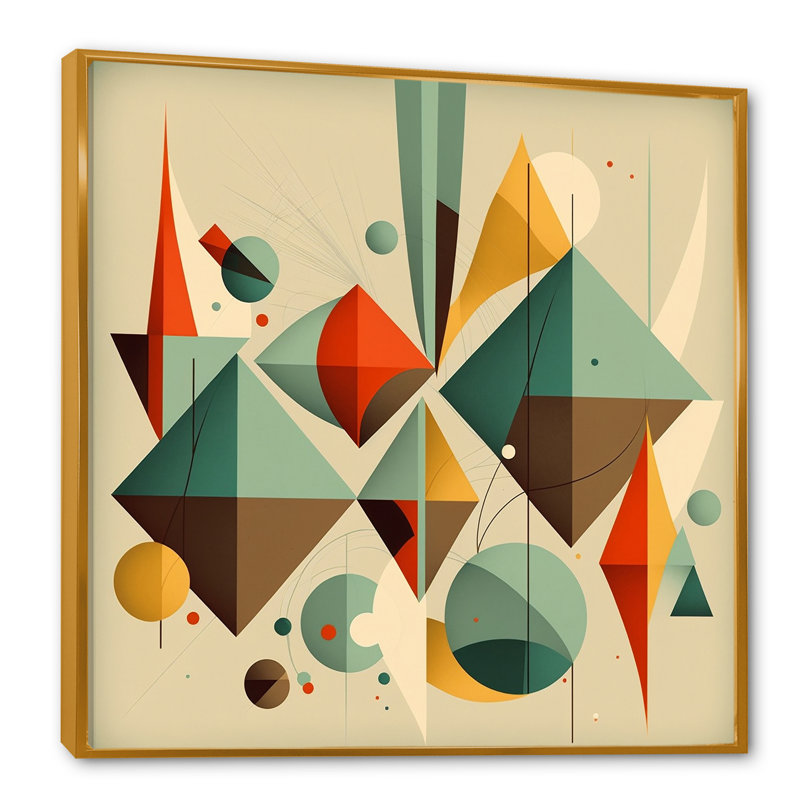 Aula - reproduction sur toile avec cadre flottant, L 36 po x H 36 po, Or