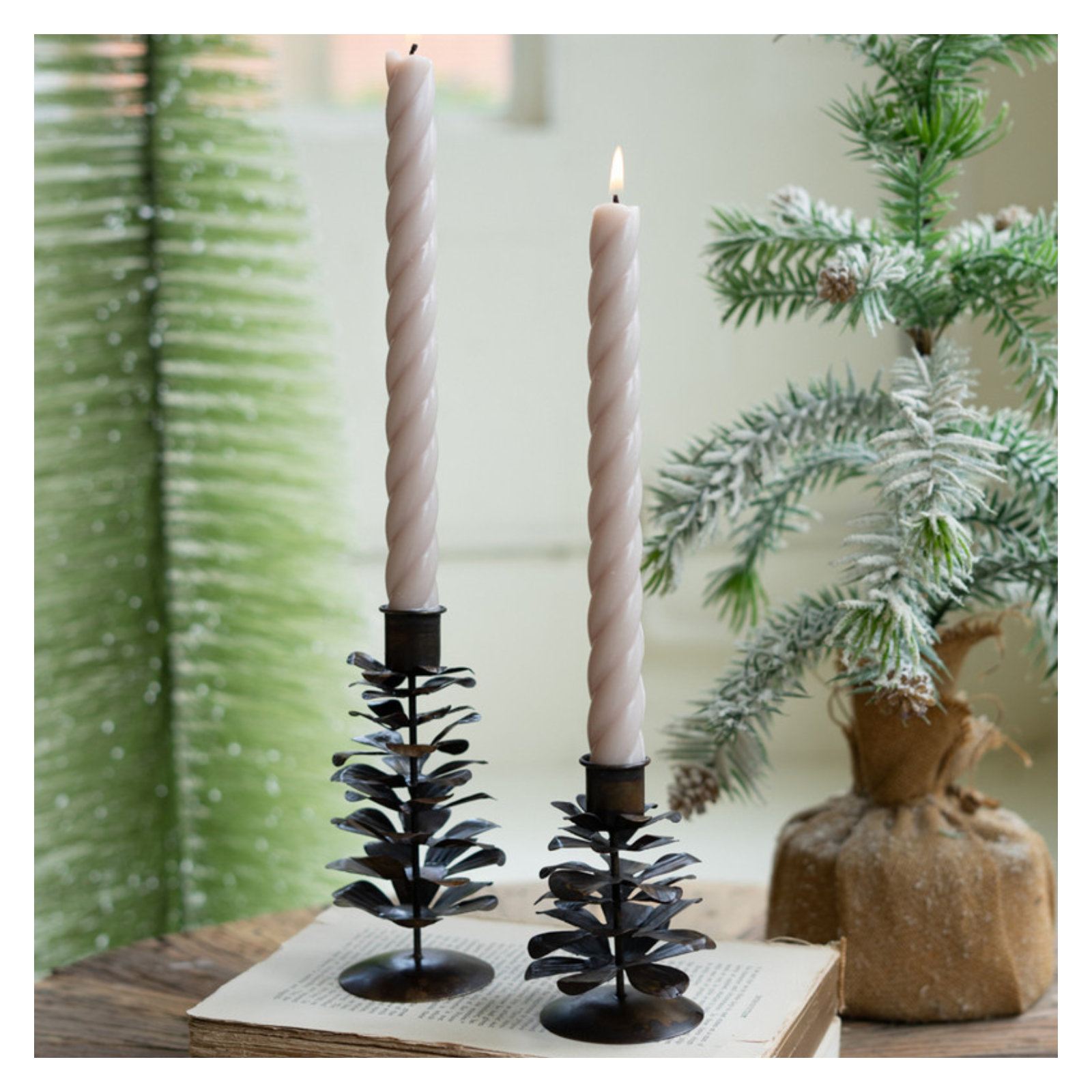 6" Metal Tabletop Candlestick Holder