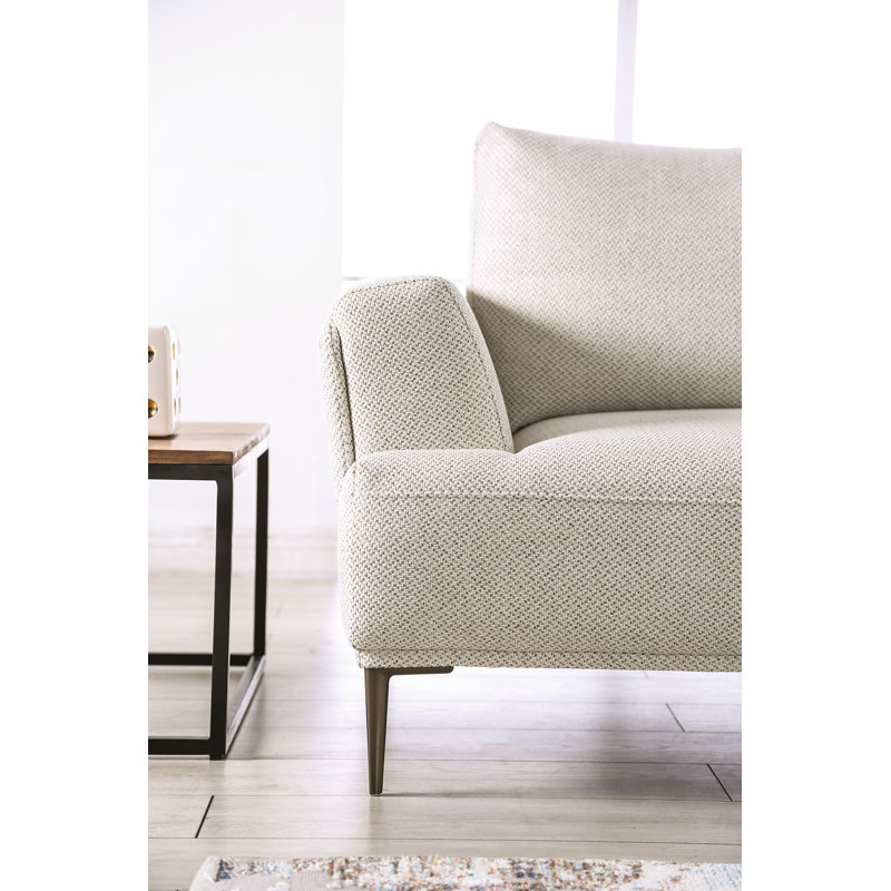 Causeuse rembourrée Kertu, Beige clair