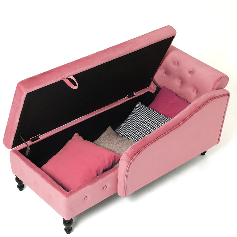 Chaise longue rembourrée Hayliegh, Rose