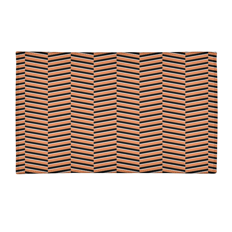 Tapis à rayures orange/noir, Rectangle 3 pi x 5 pi