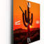 Orange, noir, cactus, désert, coucher de soleil, Saguaro - très grandes horloges murales florales-99629208