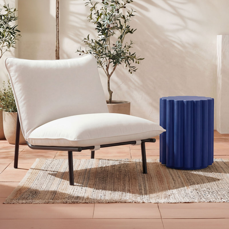 Table de bout en béton Melati, Bleu