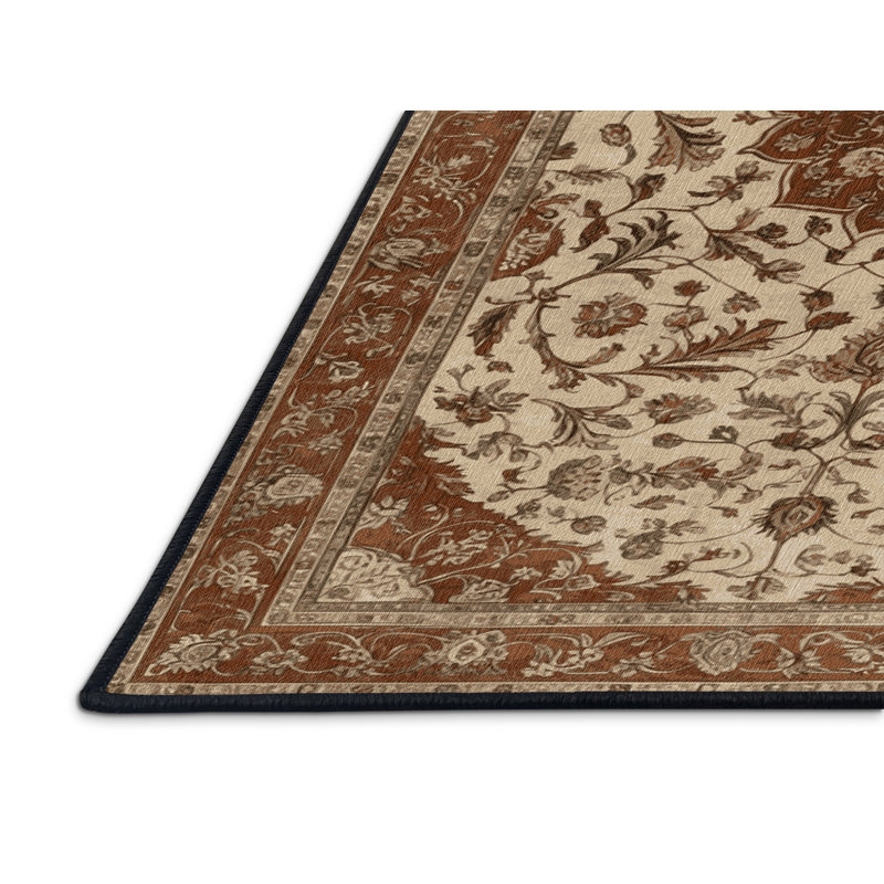 Machine Washable Persian Brown Area Rug, Square 5'