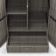 Porte-serviettes d'extérieur en osier de rotin, armoire de rangement pour jouets de piscine avec 2 portes et tiroir, organisateur d'accessoires de spa autoportant pour spa, terrasse, gris foncé