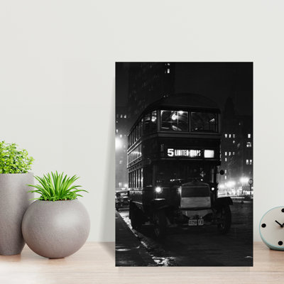 1930S Double Decker 5Th Avenue Bus At Night Near Flatiron Building New York City Usa Classic Retro Vintage City Wall Art