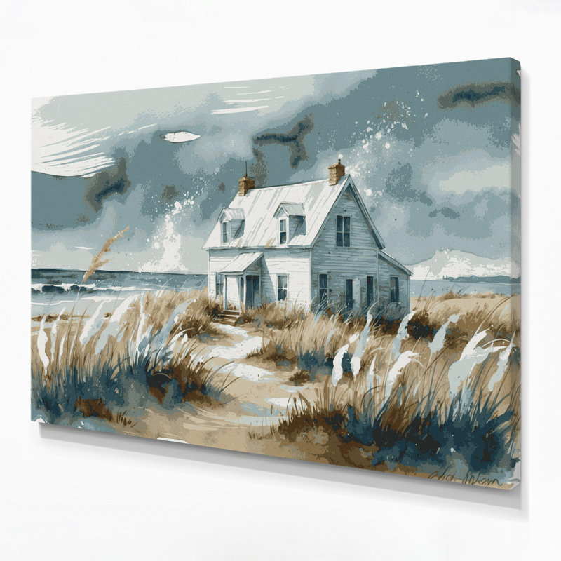 Coastal Coastal Farmhouse Green Canvas Wall Art, 16" H x 20" W