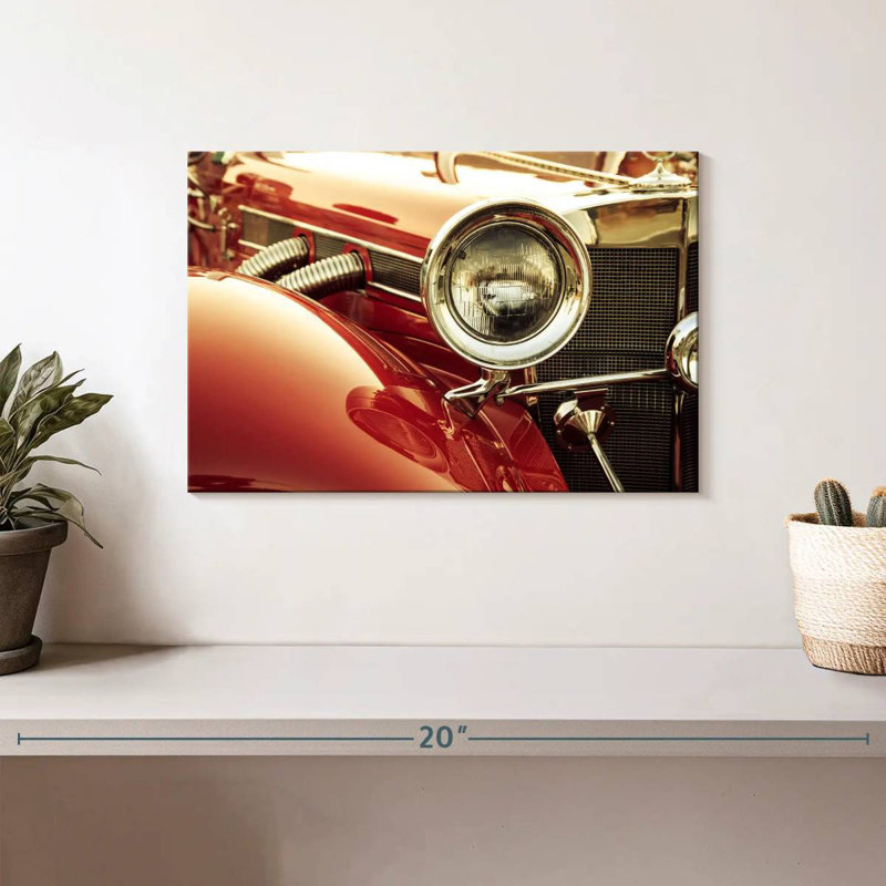 Mehar Classy Red Retro Car, 8" H x 12" W