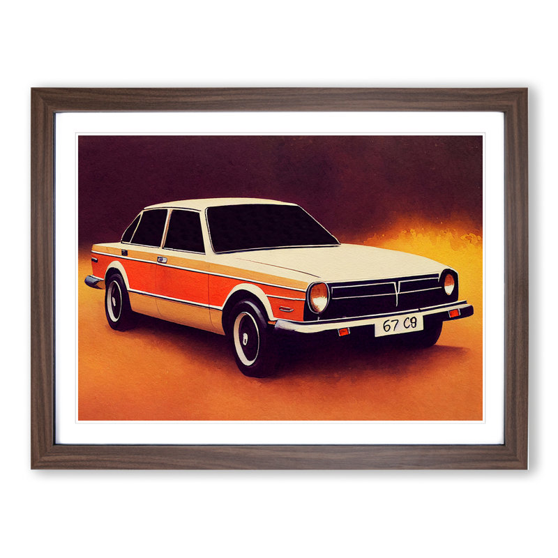 Classic Car - Framed Print, 34cm H x 46cm W x 2cm D, Walnut Framed