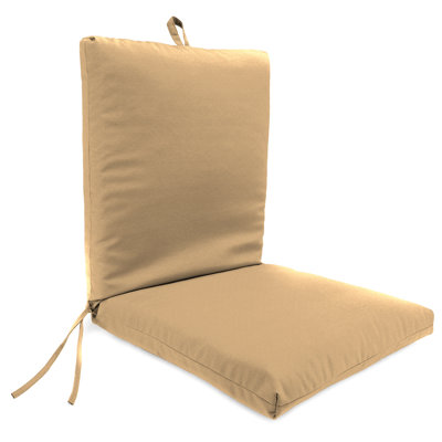 21" x 44" Outdoor Chair Cushion with Ties and Loop (Set of 2) by Red Barrel Studio