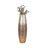 Modern Textured Tall Glass Vase for Home Decor - Decorative Table Flower Vase with Metal Rim for Living Room Styling and Tabletop Display - Tan-1287238129-1287238130