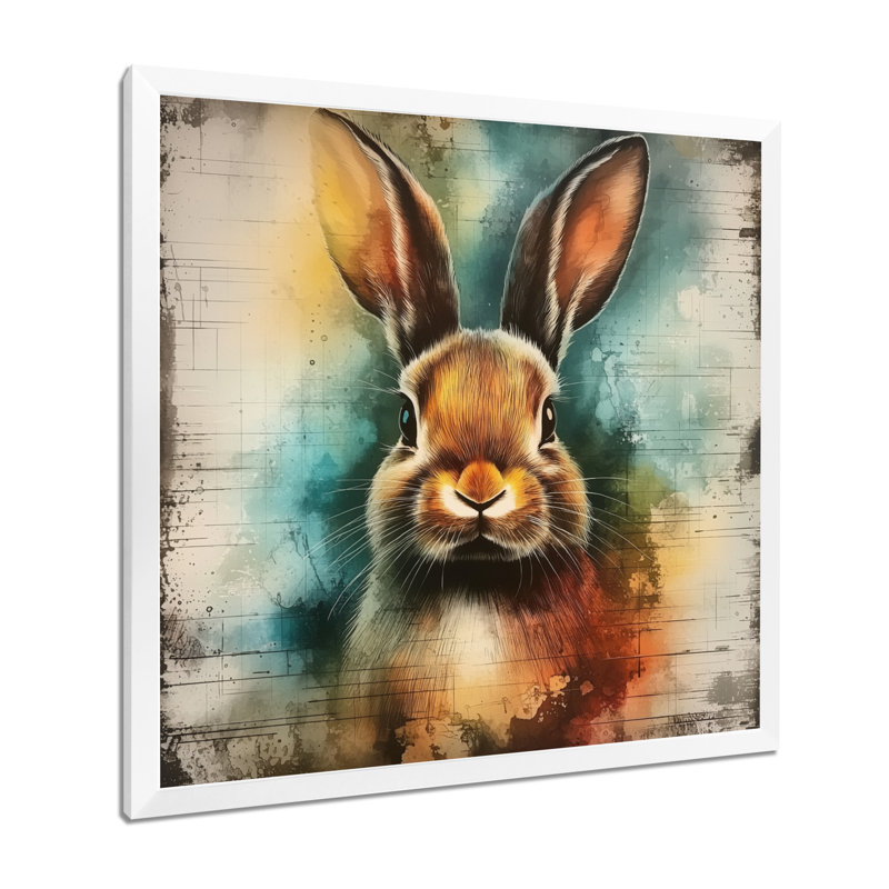 «Quick Rabbit Quick Th pensing - Rabbit», reproduction d'art murale, H 30 po x l 30 po, Blanc