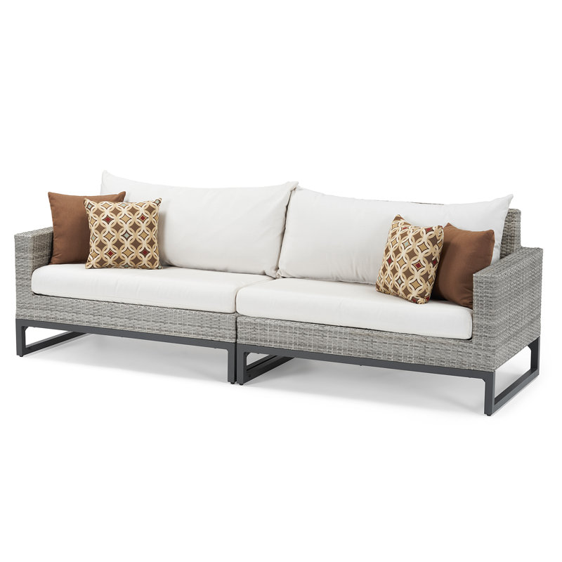 8 Piece Motion Deep Seating Patio Conversation Set, Gray, Centered Ink Stripe Sunbrella®