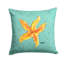  Coussin décoratif étoile de mer sur sarcelle 14 po