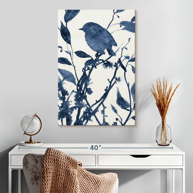 Silhouette d'oiseau bleu Brampt II, H 30 po x l 20 po
