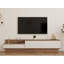 Meuble télé moderne avec plusieurs tablettes, pin atlantique et blanc, 63,0 po x 13,8 po x 13,8 po | 100% panneau de particules enduit de mélamine, épaisseur: 0,7 pouce | Conception élégante pour un rangement supplémentaire dans le salon ou l'espace de divertissement-700689284