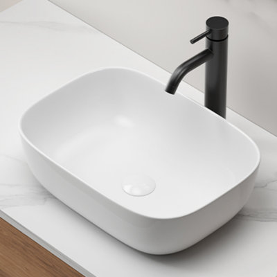 Bathroom Small Sink Countertop Ceramic Oval Rectangular Bathroom Vanity Washbasin
