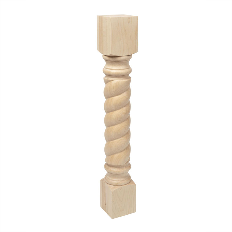 Pieds de poteau de coin Bodhid, H 35,25 po x l 5 po x P 5 po, Érable