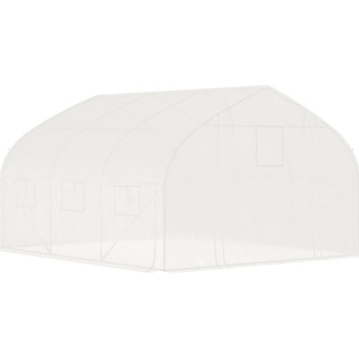 Walk-In Greenhouse 11.5'X10'x6.5', Galvanized Steel Frame, Zippered Door, 7 Mesh Windows, Sidewalls, Block, 85% Sunlight Penetration 11.5'X10'x6.5' Greenhouse, , Door & Sidewalls , Protection, Cover