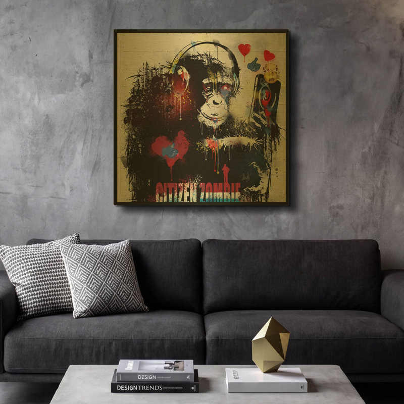 Tableau mural en métal doré « Zombie » de Danksy, 91,4 cm x 91,4 cm, 36 po x 36 po