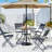 Outdoor Coffee Table Patio Square Bistro Table with Umbrella Hole