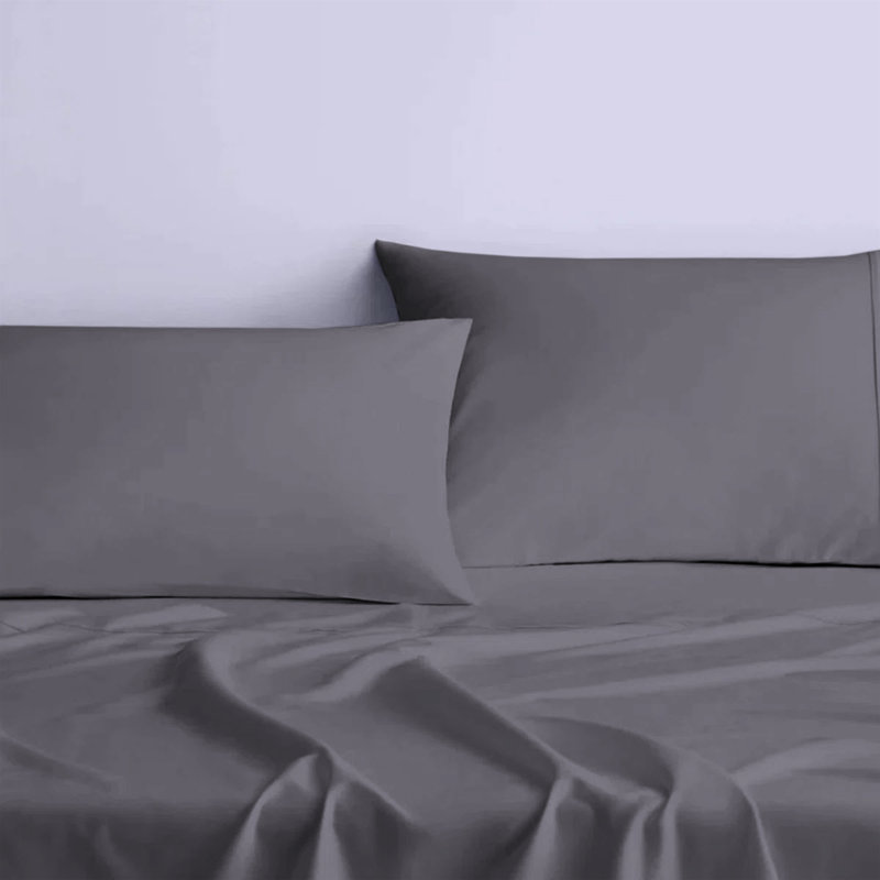 Hongsi 100% Egyptian-Like Cotton High-Quality Flat Bed Sheets, Kingsize (5'), Grey