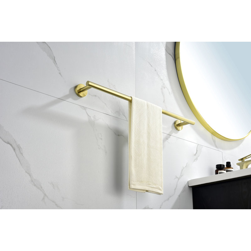 Ensemble de porte-serviettes de salle de bain en acier inoxydable 6 pièces, Doré