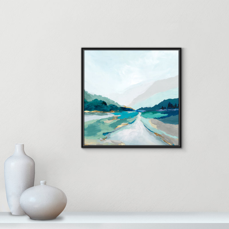 «Hope Creek - Blue Square Version Print» par Isabelle Z, Noir, H 25,5 po x l 25,5 po