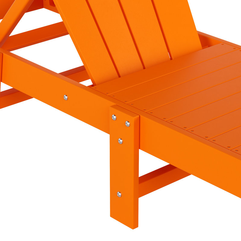 Méridienne inclinable en polyuréthane longue de 77,6 po Laguna, Orange