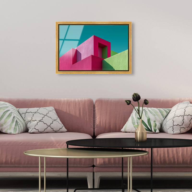 Aquamarine Angle II Print, 11"H x 16"W, Gold Floater Frame