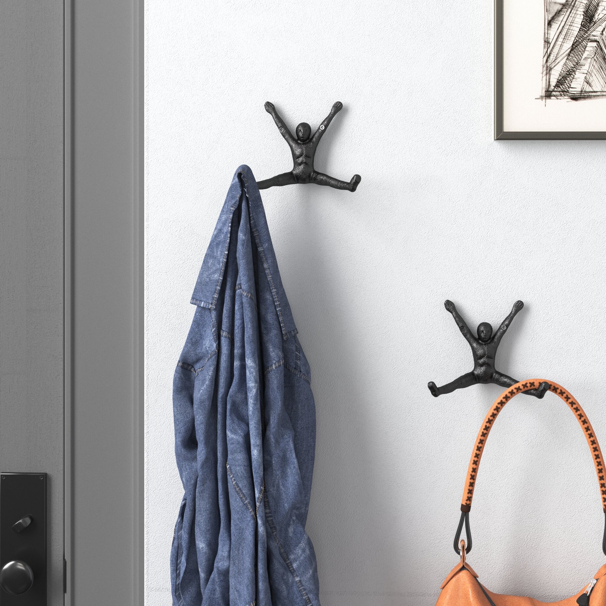 Vintage Iron Hooks - Decorative Hooks For Wall Hanging - Decorative Hooks  For Hanging Things On Wall, Christmas Tree/Elk Wall Hanger Design