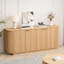 Buffet de rangement ondulé de 63 po à deux portes avec tablettes réglables, idéal pour la cuisine, le salon, le couloir - rangement polyvalent-409967854
