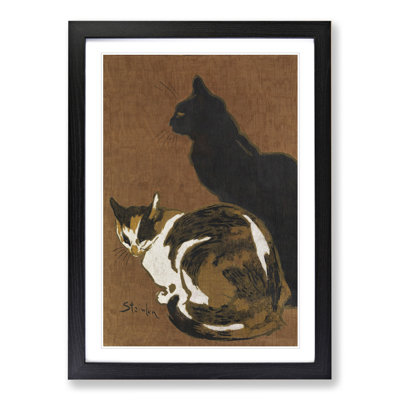 Two Cats by Theophile Steinlen - Framed Print
