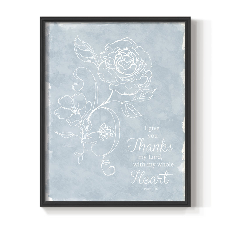 Whole Heart Framed Print - Solid Wood, Black, 10" H x 8" W