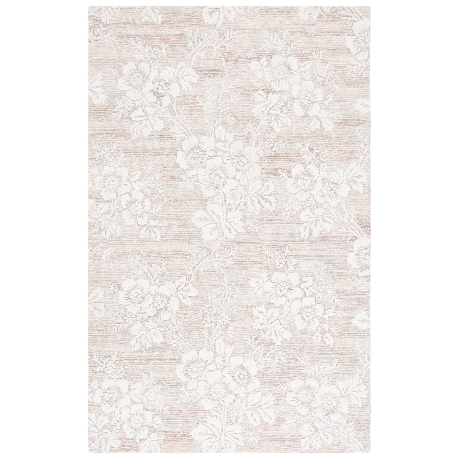 Hand-Tufted Wool Floral Rug, Rectangle 6' x 9'