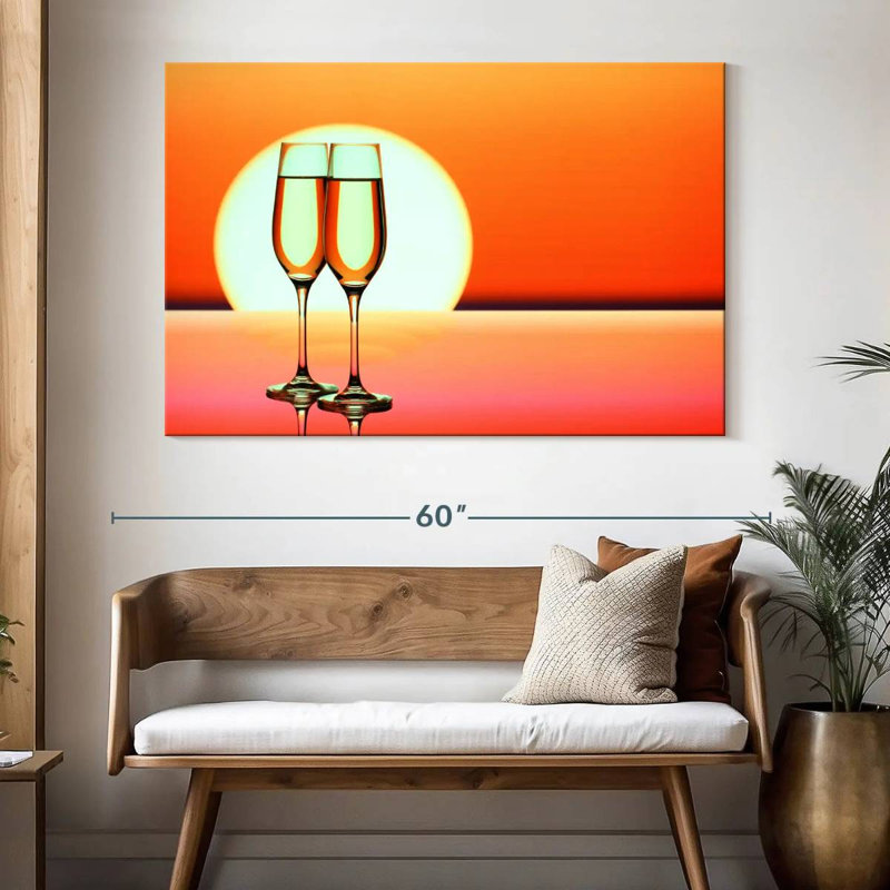 Yarlin champagne coucher de soleil, H 34 po x l 51 po