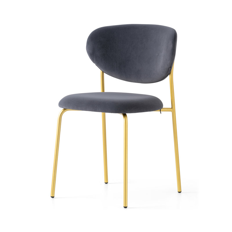 Cozy Upholstered Chair with Metal Frame, Painted Brass, Taupe