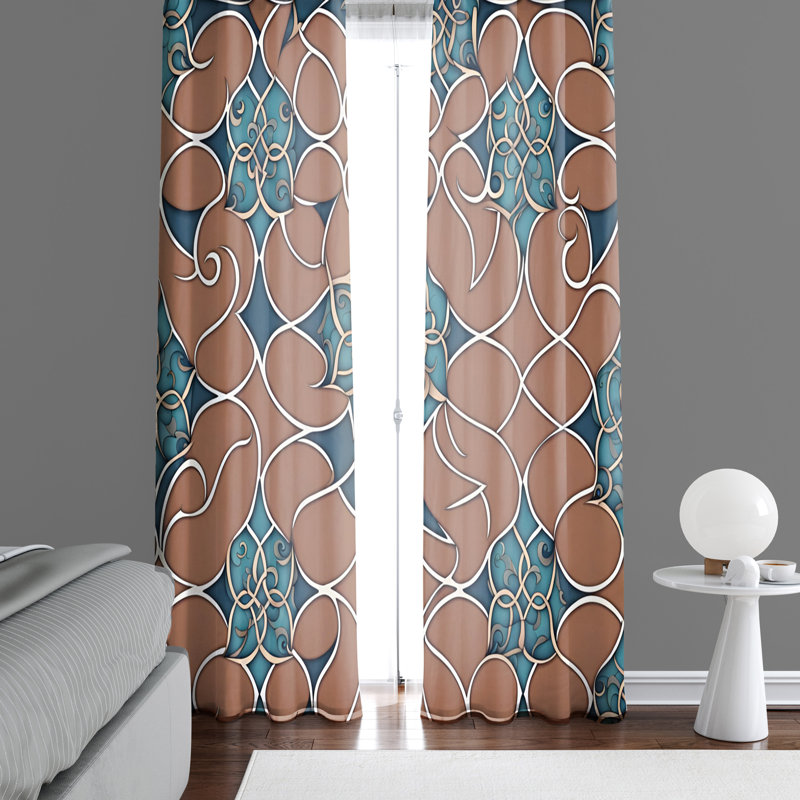 Rrahman Semi Sheer Curtain Pair, 40" W x 52" L