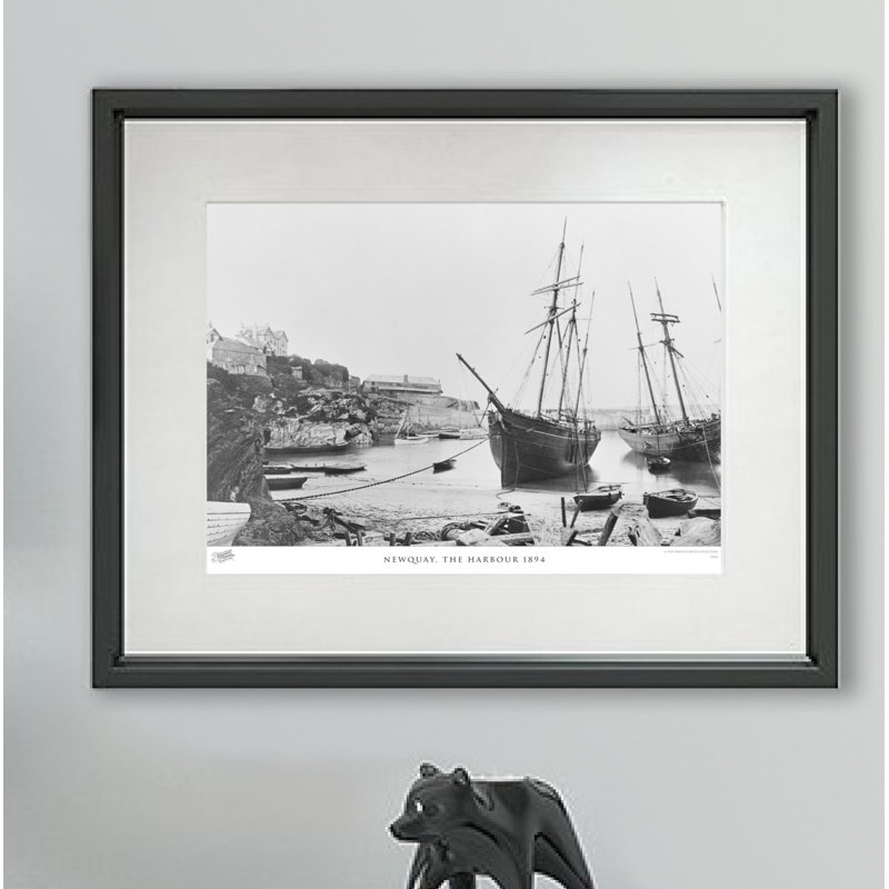 Newquay, The Harbour 1894 - Single Picture Frame Print, 45cm H x 60cm W x 2.3cm D